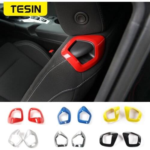 Car Seat Backrest Manual Seat Adjustment Handle Cover Trim Car interior Decoration for Camaro 2017+ ABS Car Interior Accessories