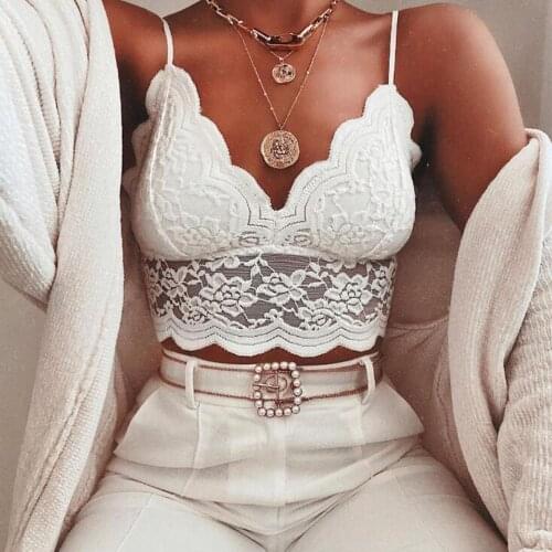 Tops Women 2021 Luxury Brand Blouses Ladies traf Lace Sexy Vest Camisole V-Neck Sleeveless Solid Sexy Vest Tops топ женский