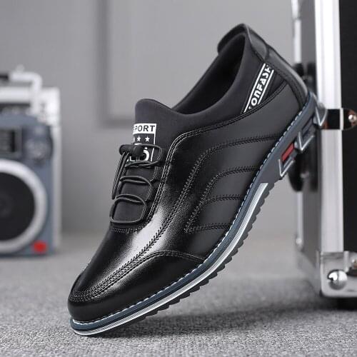 Men Casual Shoes Big Size PU Leather Male Business Wedding Shoes 2021 Spring Breathable Lace Up Loafers Comfortable Mens Shoes