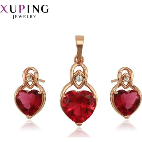 Xuping Fashion Jewelry for Women Sets Rose Gold Color Plated Wedding and Christmas Gifts Beautiful Heart Design 65315