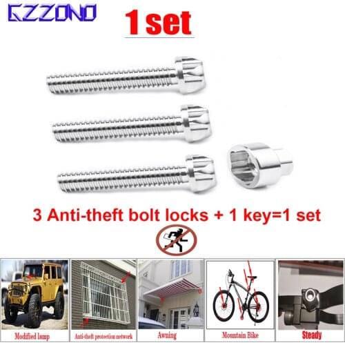 Security Anti Theft Screws Bolt Nuts M6 M8 M10 304Stainless Steel Mountain Bike Awning Car Accessories For Car Styling LED Light
