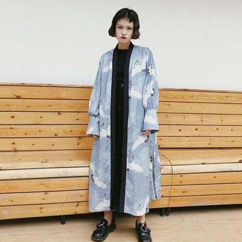 Long shirt female kimonos woman 2018 Japanese harajuku kimono cardigan blouse shirt yukata female Japanese streetwear TA498