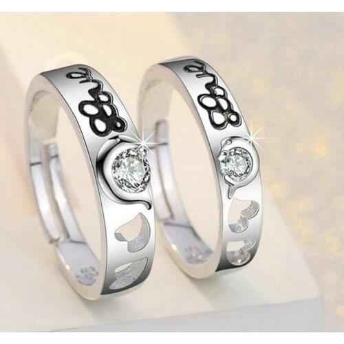 Rings for women jewelry women silver 925 matching ring 925 sterling silver jewelry sets luxury retro wedding couple rings set