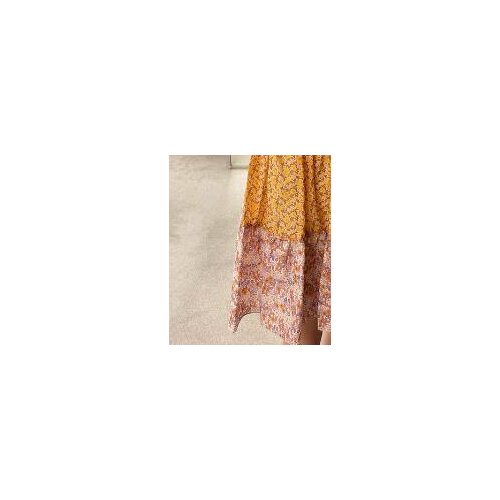 Womens Dress French Floral Stitching Two-piece A-line Short Loose Thin Print New Dress