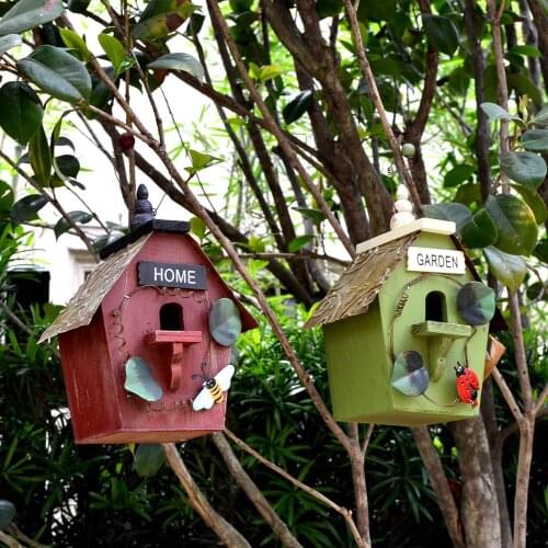 27.5*15.5*11.5cm Wood preservative outdoor birds nest wood preservative bird nest decoration bird house wooden bird cage toy