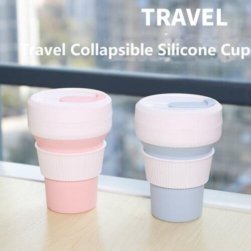 350ML Folding Silicone Cup Coffee Mugs Portable Travel Collapsible Cup Folding Water Cups Drinking Ware Mug Tea Coffee Cups