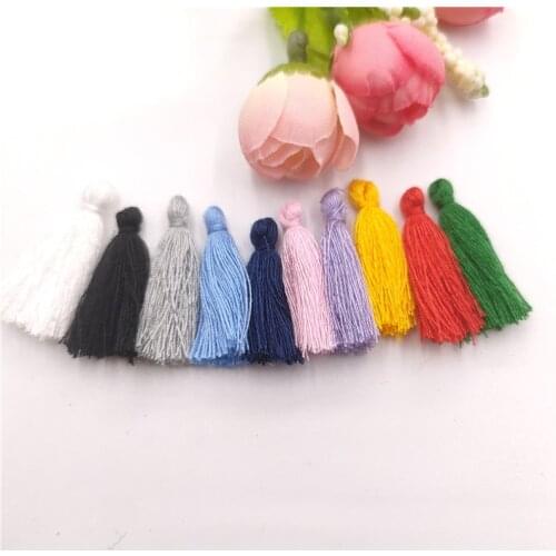 50pcs 30mm Mini Cotton Thread Fabric Tassel DIY Pendant Jewelry Bracelet Key Making Fringe Trim Craft Tassels Sewing Accessories