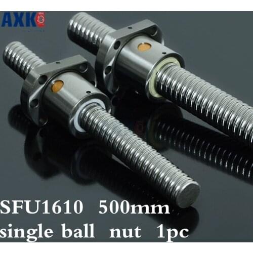 Axk New 16mm Rm1610 Ball Screw Rolled Ballscrew 1pcs Sfu1610 L 500mm With 1pcs 1610 Flange Single Ballnut For Cnc Part