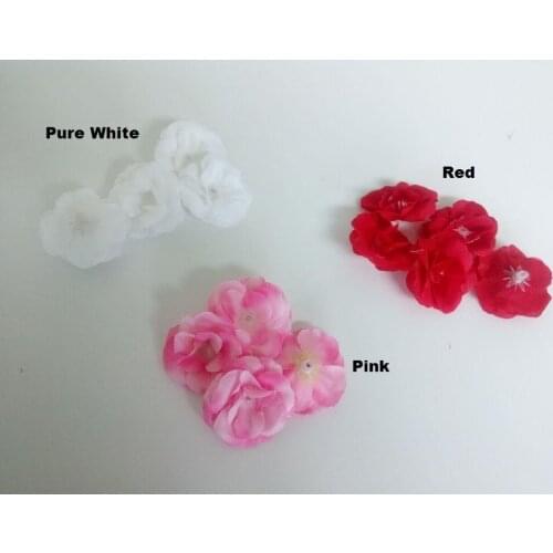 Free Shipping 50PCs/ Lot High Quality Made 48*25mm silk Blossom Mini Ros Flower Head, suitable for 3MM LED /rice bulb 3 Colors