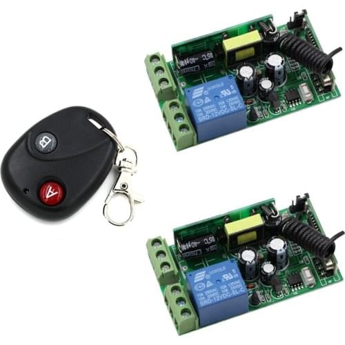 Free Shipping AC 85V 110V 120V 220V 250V 1CH Wireless Remote Control Switch System 2*Receivers & Transmitter 315/433Mhz ON OFF