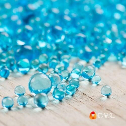 Buddhist seven preciousTibetan Buddhist statues Fotamanzha disk loading supplies seven dark blue glass gem /50g