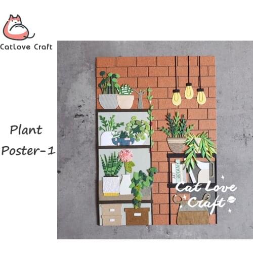 Catlove Plant Poster-1 Metal Cutting Dies Scrapbooking Mold Stencil Die Cuts Card Making DIY Craft Embossing New Dies For 2020