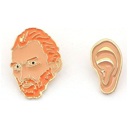 Van Goghs self portrait Beauty Enamel Brooches for Collection