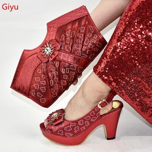 Doershow Italian Shoes With Matching Bags Shoes And Bags To Match African Shoe And Bag Set Matching Shoes And Bags PartySLC1-43