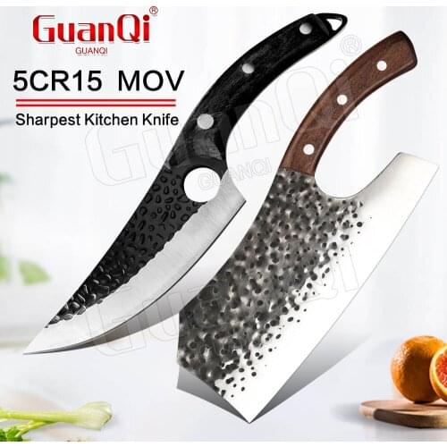 Handmade Forged Boning Knife Outdoor Hunting Butcher Knife Forged Fish Knife Kitchen Cooking Knife Butcher Meat Chopping Cleaver