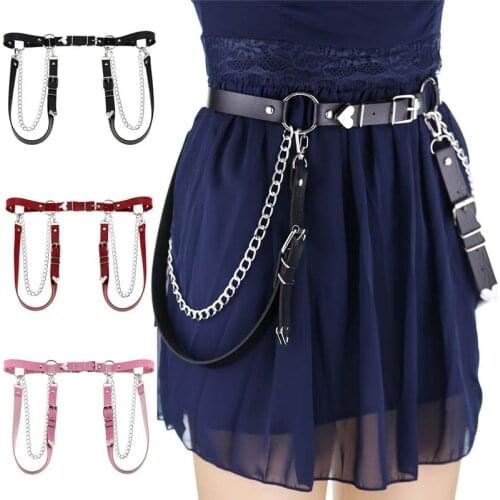 Punk Goth Heart Leather Body Harness Shoulder Chest Chain Necklace Gothic Fashion Girls Halloween Festival Jewelry goth clothes