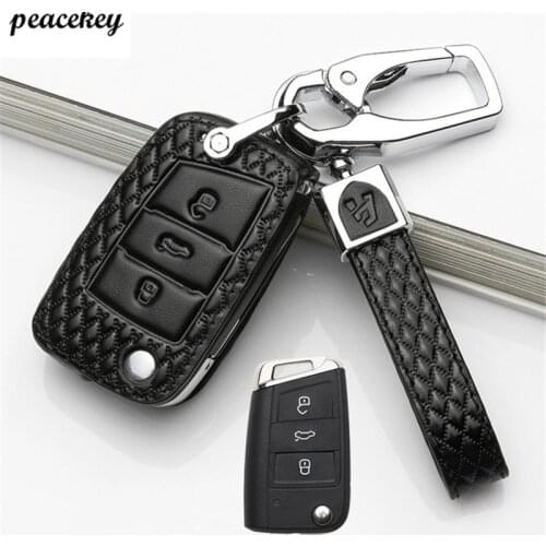 Leather Car Key Cover Case for VW Volkswagen Tiguan mk2 2017 2018 Magotan Passat B8 Polo Golf 4 5 6 7 mk7 Jetta mk6 Eos Scirocco