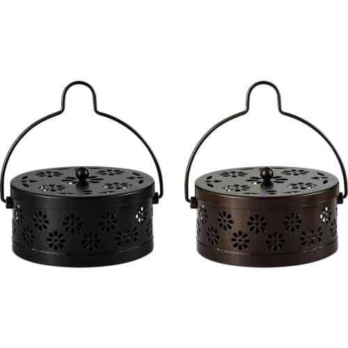 Metal Incense Burner Home Furnishing Garden Mosquito Incense Stove With Lid Mosquito Coil Tray Chinese Style Disc effective