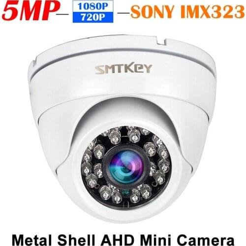 Metal Shell 5MP AHD Mini Camera HD 1080P 2MP SONY IMX323 Sensor Home Indoor With IR CUT Filter 24 LEDS Day & Night AHD Camera