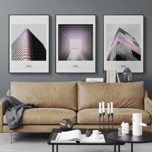 Nordic Grey Black Sunlight art wall Canvas posters Painting Prints Abstract building Pictures for Living Room Morden Home Decor