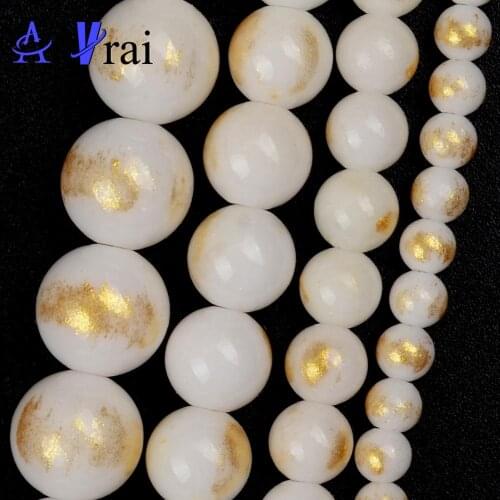 Natural Stone 4 6 8 10mm White Jades Beads For Jewelry Making Round Loose Spacer Beads DIY Bracelet Necklace Accessories 15inch