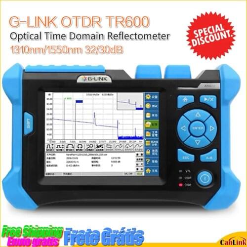 G-LINK OTDR TR600 SingleMode SM Optical Time Domain Reflectometer 1310/1550nm 32/30dB VFL with FC,SC,LC UPC Connectors