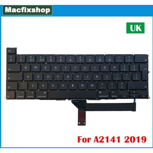 Original New A2141 UK Keyboard Late 2019 Year For Macbook Pro 16 inch English UK A2141 Keyboard Replacement EMC 3347 Tested
