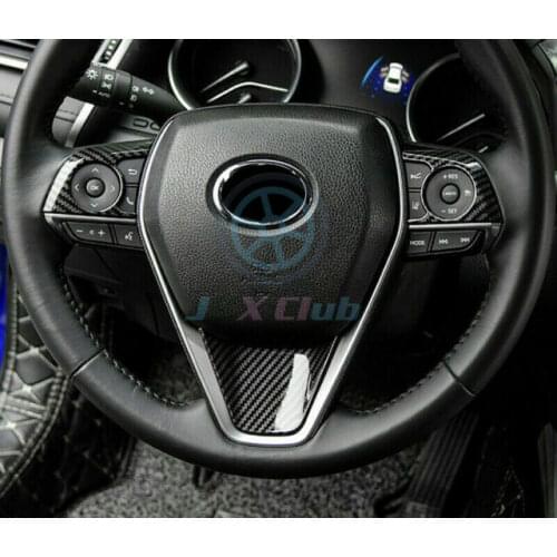 Fit For Toyota RAV4 2019-2020 ABS Carbon Fiber Look Inner Steering Wheel Frame Trim 3pcs