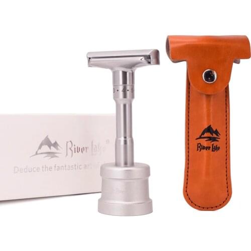 Adjustable Safety Razor Mens Shaving Double Edge Classic Safety Razor Blade Exposure Six Levels 1 handle & 10 blades
