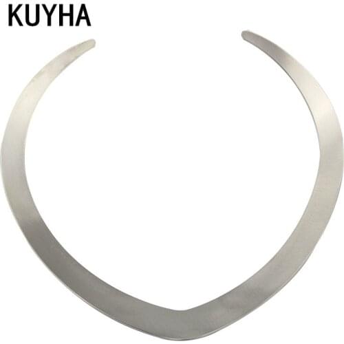 Romantic Heart Style Necklace Trendy Torques Silver Color 316L Stainless Steel Choker Necklace for Valentine Lover Present