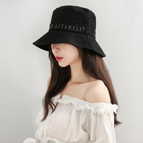 New Design Personality Font Embroidery Fisherman Caps Summer Outdoor Unisex Sun Protection Panama Bucket Hat Summer Outdoor Hat