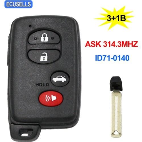 Smart Card -US 3+1/4 Button ASK314.3Mhz ID71-0140 Use for LEXUS ES350 IS250 IS350 GS300-600H 2007-2009 with TOY48 Emergency Key