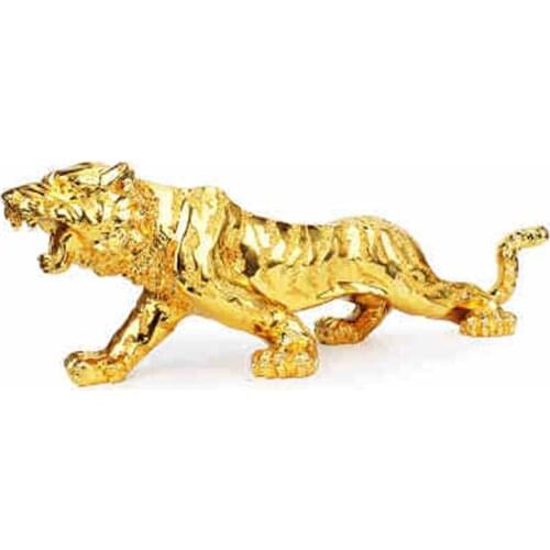 TIGER EUROPEAN FURNISHING ARTICLES GOLD-PLATED HANDICRAFT DECORATION HOME DESK CAR ACCESSORIES TO PROTECT PEACE