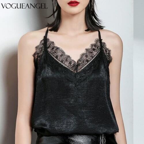 2021 Gothic Summer Women Sequined Tank Top Sexy Strappy Camis Ladies Lace Satin Silk Sequin Top Ropa Mujer Tee Top
