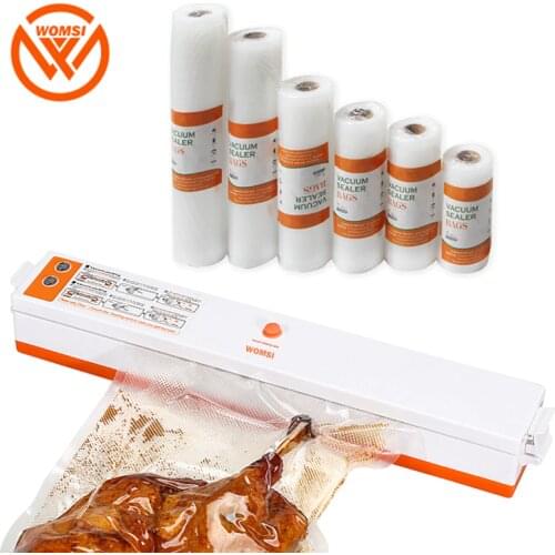 WOMSI Food Vacuum Sealer Packaging Machine Film Sealer Vacuum Packer Including 15Pcs Bags Vacuum Packer