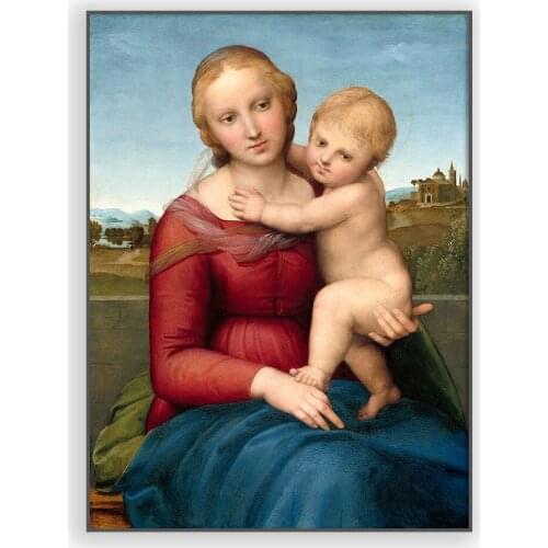 Vintage Poster Printed Raphaels The Small Cowper Madonna (ca. 1505) famous painting Art Picture Living Room Wall Painting Decor