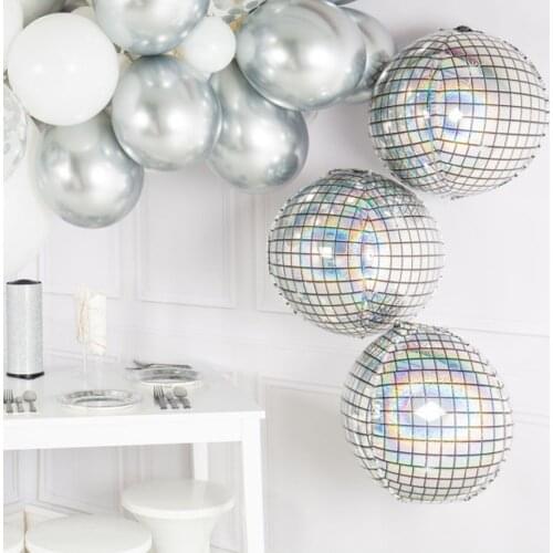 20pcs 22inch 4D Disco Metalic balloons shiny Foil balloon Wedding Decor 80s 90s Retro Popular Party Decor Rock and Roll Looks