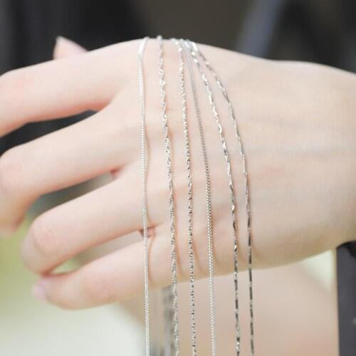 High Quality Silver Color Necklace Fashion Snake Chain Necklace Original Basic Chain for Women Girls Jewelry Making Accessories