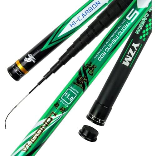 High Carbon 8m 9m 10m 11m 12m 13m Power Hand Pole Fishing Rod Super Light Strong Action Telescopic Pole Rods