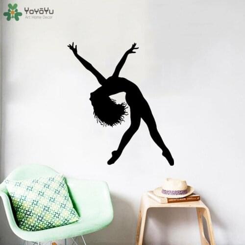 YOYOYU Wall Decal Fashion Dance Studio Poster Ballerina Art Wall Sticker Decor Adhesive Woman Dancer Waterproof Vinyl Gift CT789