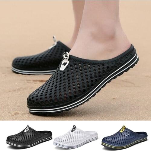 25# Unisex Couple Womens Slippers Beach Sandals Mesh Hollow Out Casual Breathable Slippers Flats Shoes All-inclusive Тапочки
