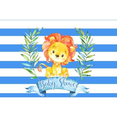 Animal blue birthday baby shower Photo Party Decoration Poster Photography Studio Background B-983