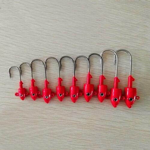 10PCS Soft Lure Painted Jig Heads Fishing Hooks Bait Choose Size 10g 20g 30g 40g 50g 60g
