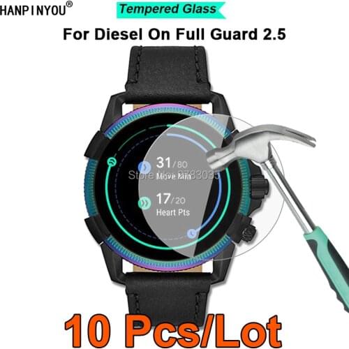 10 Pcs For Diesel On Full Guard 2.5 Smart Watch 9H Hardness 2.5D Ultra-thin Toughened Tempered Glass Film Screen Protector Guard