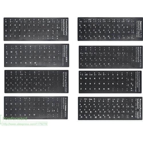 100pcs Keyboard Film Stickers Letters Desktop Russian Spanish Arabic French German Hebrew Italian Korean Janpanese Computer