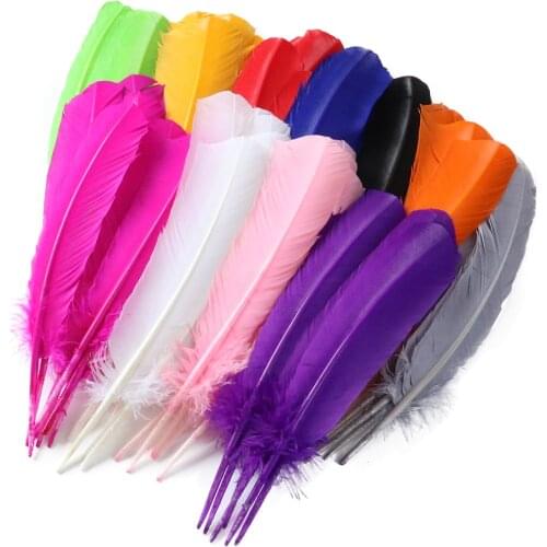 100 Pcs Multicolor Turkey Feathers 10-12inch Goose Feathers For Wedding Party Decoration Headdress Crafts Feather