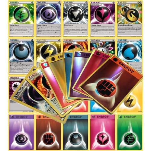 20PCS Pokemon Cards ENERGY Booster Box TAKARA TOMY English Game Card Battle Trading Collection Shining Card Kids Toys Gift