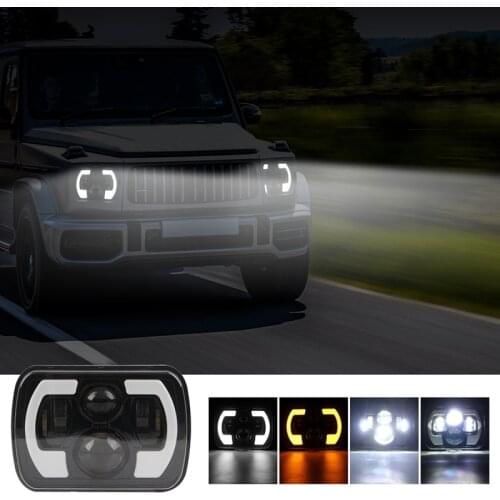 200W 7X6Inch 5X7Inch C-Shape LED Headlight Car Light for Chevrolet Jeep Wrangler YJ Cherokee XJ Car Accessories