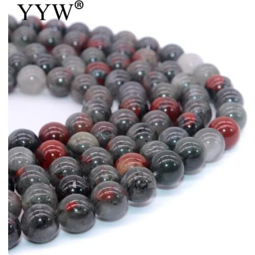 Natural Stone Beads African Bloodstone Beads Round Loose Beads 6mm 8mm 10mm 12mm For Jewelry Making Necklace DIY Bracelet