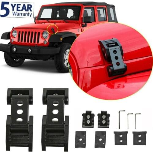 Black Stainless Steel Latch Locking Hood Catch for 2007+ for Jeep Wrangler JK JKU